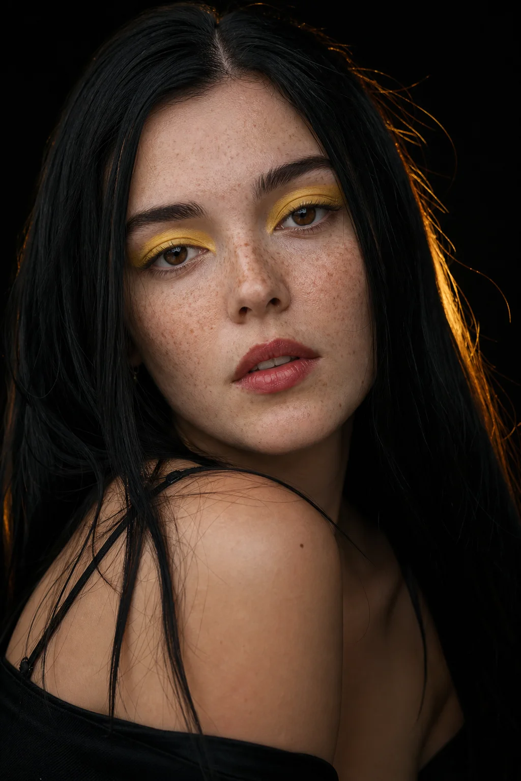 Editorial studio portrait with soft key light