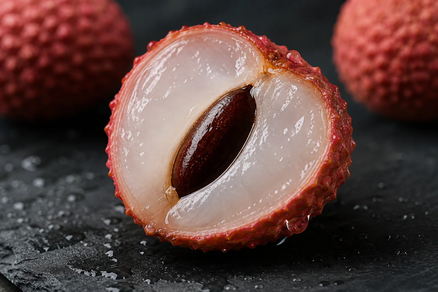 Stacked lychee fruit still life